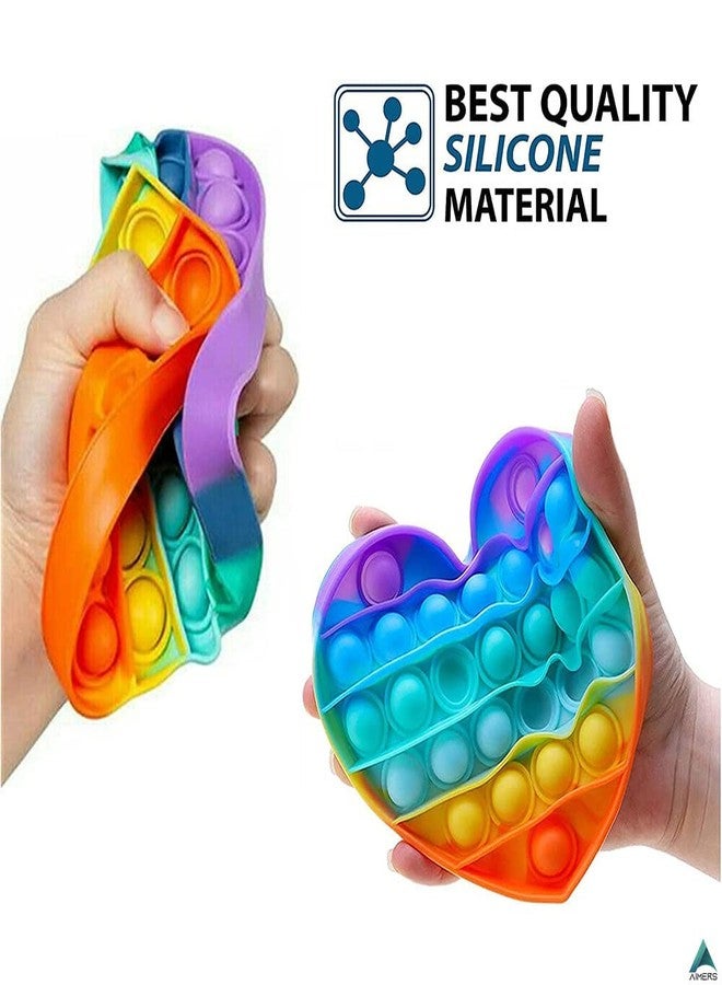 AIMERS Push Pop Bubble Sensory Fidget Toy, Pop It Stress Relief Toy, Sensory Fidget Toys, Autism Special Needs Stress Anxiety Relief Toys, Extrusion Bubble Fidget Sensory Toy (Square and Heart) - Image 5
